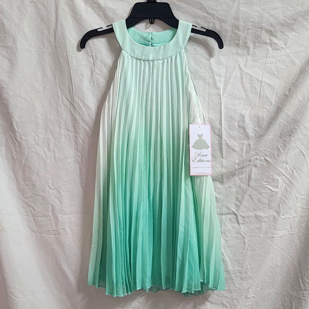 Rare Editions Girls Party Dress Ombre Mint Green Size 10 NWT Fancy Mid Length